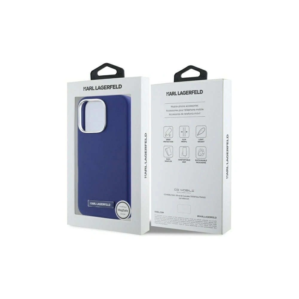 Etui Karl Lagerfeld KLHMP16XPGMSRPB Apple iPhone 16 Pro Max hardcase FW Metal Plate MagSafe niebieski/blue