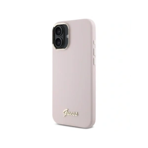 Kup Etui Guess GUHCP16SSMBSLP Apple iPhone 16 hardcase silikonový script metalové logo a rám růžový/pink - GUE4075 - {ean13} - Sklep Home Screen