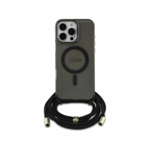 Kup Guess GUHMP16LHCTSGNSK Apple iPhone 16 Pro husă dură Crossbody Cord Script MagSafe neagră - GUE4078 - {ean13} - Sklep Home Screen
