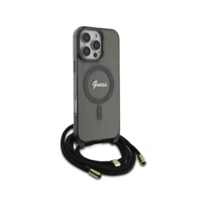 Kup Guess GUHMP16LHCTSGNSK Apple iPhone 16 Pro husă dură Crossbody Cord Script MagSafe neagră - GUE4078 - {ean13} - Sklep Home Screen