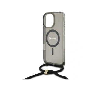 Kup Guess GUHMP16LHCTSGNSK Apple iPhone 16 Pro husă dură Crossbody Cord Script MagSafe neagră - GUE4078 - {ean13} - Sklep Home Screen