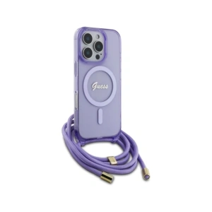 Kup Etui Guess GUHMP16LHCTSGNSU Apple iPhone 16 Pro hardcase Crossbody Cord Script MagSafe fioletowy/purple - GUE4079 - {ean13} - Sklep Home Screen