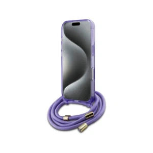 Buy Guess GUHMP16LHCTSGNSU Apple iPhone 16 Pro hardcase Crossbody Cord Script MagSafe purple - GUE4079 - {ean13} - Home Screen Store Europe