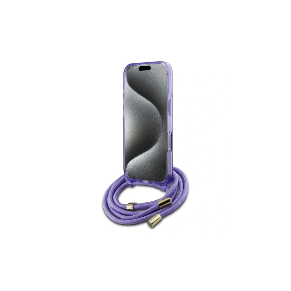 Etui Guess GUHMP16LHCTSGNSU Apple iPhone 16 Pro hardcase Crossbody Cord Script MagSafe fioletowy/purple