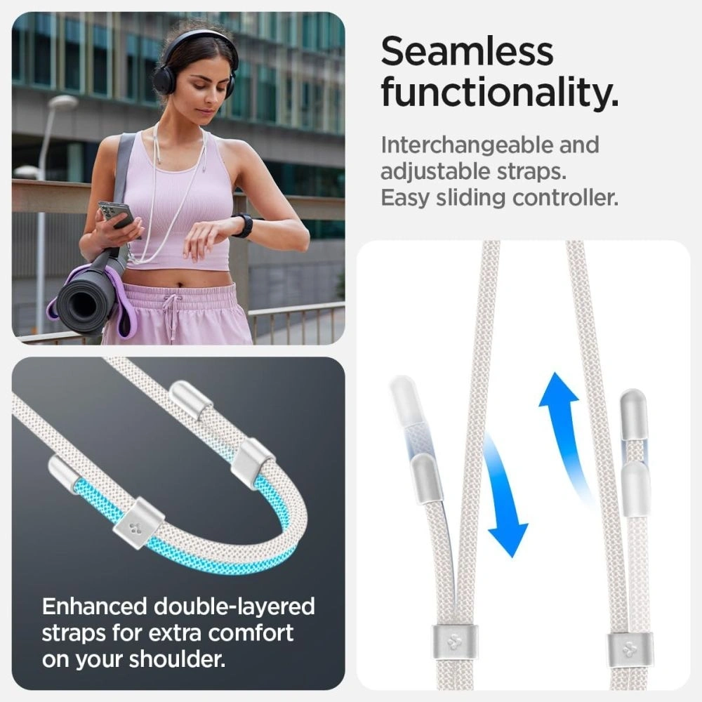 Smyczki Spigen Universal Strap Set Crossbody & Wrist Pearl White