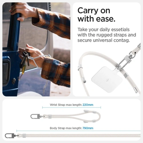 Kup Spigen Set curea universală pentru umăr și încheietură Alb perlat - SPN16519 - {ean13} - Sklep Home Screen