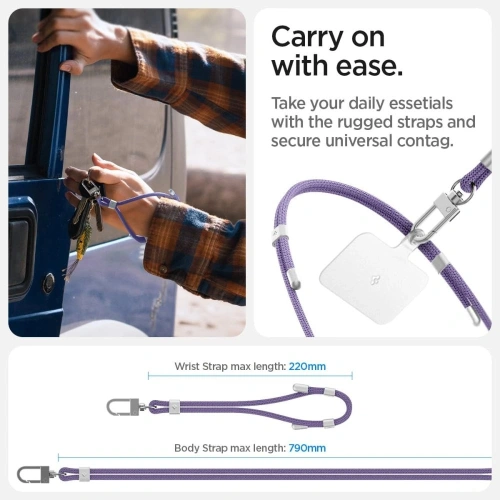 Kup Spigen Universelles Tragegurt-Set für Crossbody & Handgelenk in Dunkelpurpur - SPN16521 - {ean13} - Sklep Home Screen