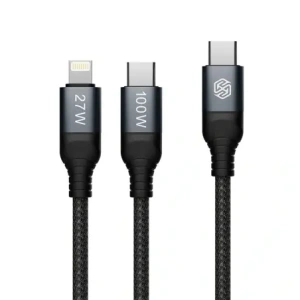 Buy Cable Nillkin Data Cable DualPower 2w1 USB-C PD 3.0 100W, Lightning PD 27W black - NLK1630 - {ean13} - Home Screen Store Europe