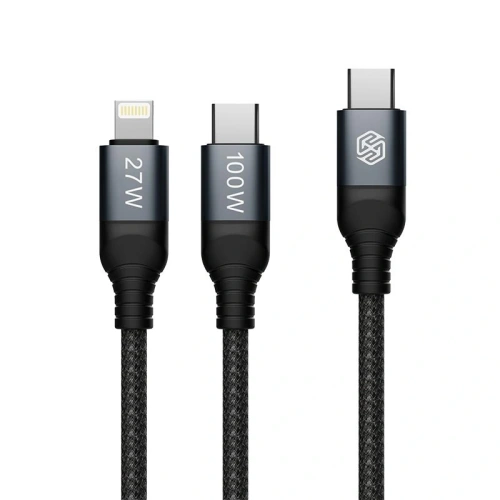 Kup Kabel Nillkin Data Cable DualPower 2w1 USB-C PD 3.0 100W, Lightning PD 27W černý - NLK1630 - {ean13} - Sklep Home Screen