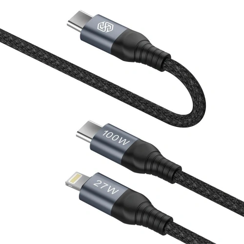 Kup Kabel Nillkin Data Cable DualPower 2w1 USB-C PD 3.0 100W, Lightning PD 27W černý - NLK1630 - {ean13} - Sklep Home Screen