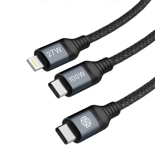 Kup Kabel Nillkin Data Cable DualPower 2w1 USB-C PD 3.0 100W, Lightning PD 27W černý - NLK1630 - {ean13} - Sklep Home Screen