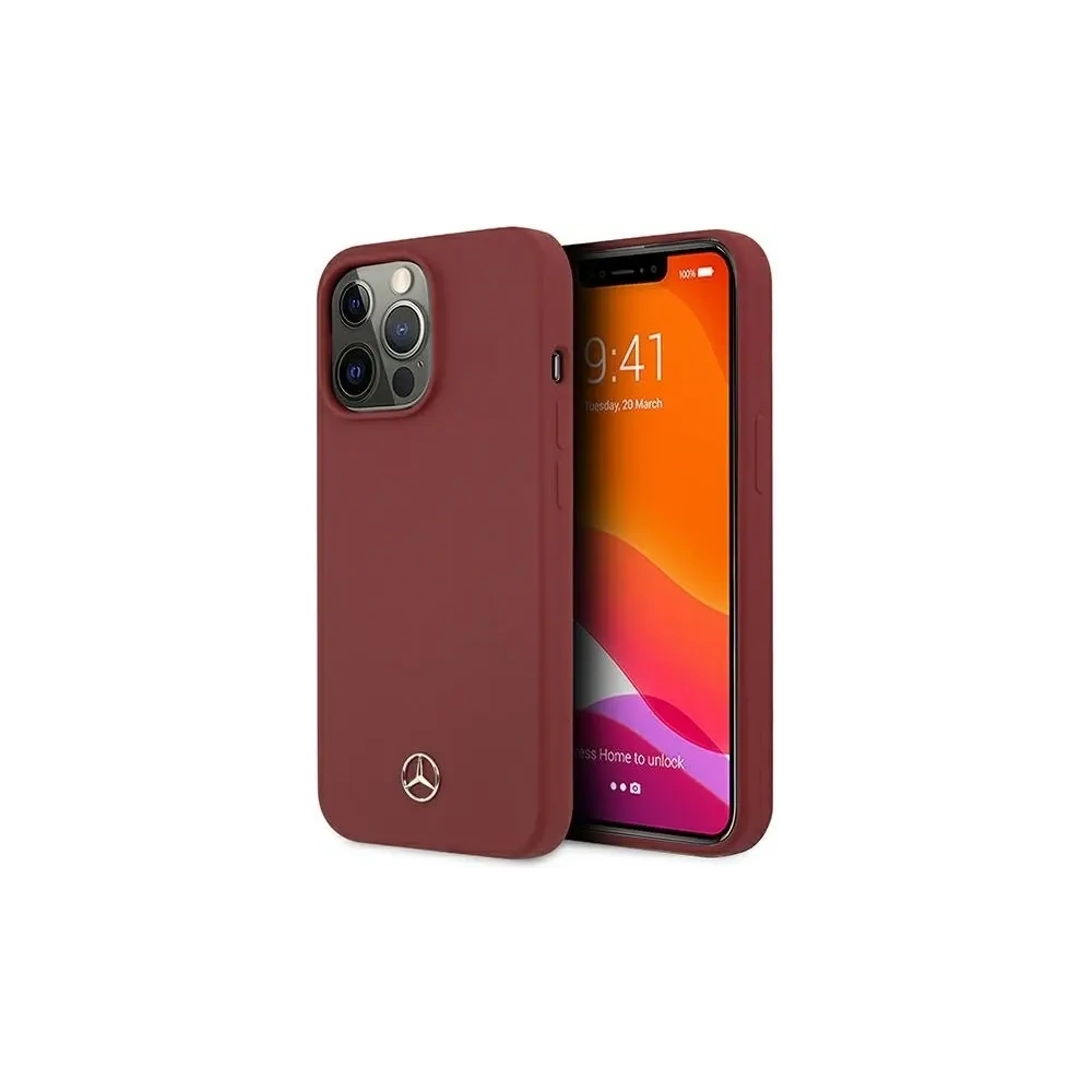 Etui Mercedes MEHCP13XSILRE Apple iPhone 13 Pro Max hardcase Silicone Line czerwony/red