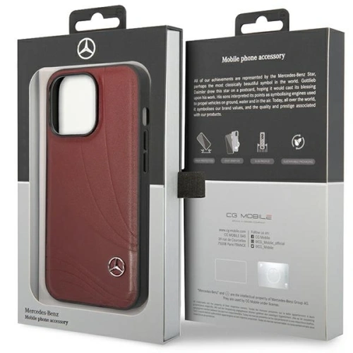 Kup Mercedes MEHCP14L8ROLR Apple iPhone 14 Pro Hartschale Leder Wellenmuster rot - MRS127 - {ean13} - Sklep Home Screen