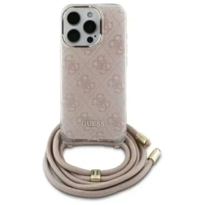 Buy Guess GUHCP16SHC4SEP Apple iPhone 16 hardcase Crossbody Cord 4G Print pink - GUE4080 - {ean13} - Home Screen Store Europe