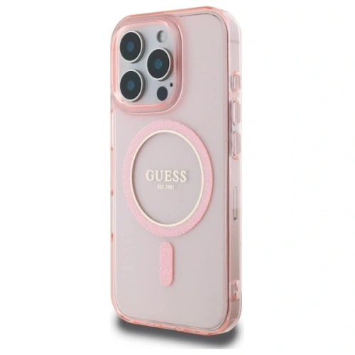 Kup Etui Guess GUHMP16LHFGEREP Apple iPhone 16 Pro hardcase IML Glitter Circle MagSafe różowy/pink - GUE4082 - {ean13} - Sklep Home Screen