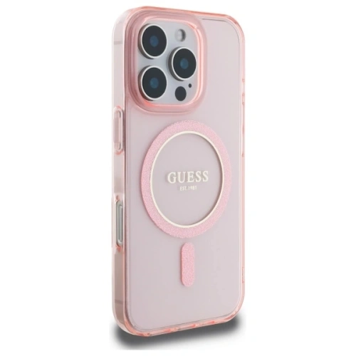 Kup Etui Guess GUHMP16LHFGEREP Apple iPhone 16 Pro hardcase IML Glitter Circle MagSafe różowy/pink - GUE4082 - {ean13} - Sklep Home Screen