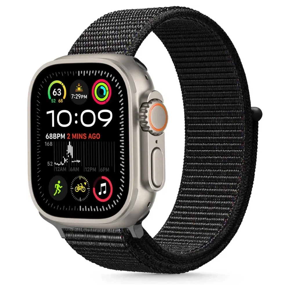 Pasek Tech-Protect Nylon Apple Watch 6 / 7 / 8 / 9 / 10 / SE / Ultra 1 / 2 44/45/46/49mm Black