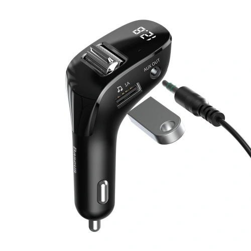 Kup Transmiter FM Baseus Streamer F40, AUX, Bluetooth 5.0, 2x USB, 3A (czarny) - BSU1290BLK - {ean13} - Sklep Home Screen