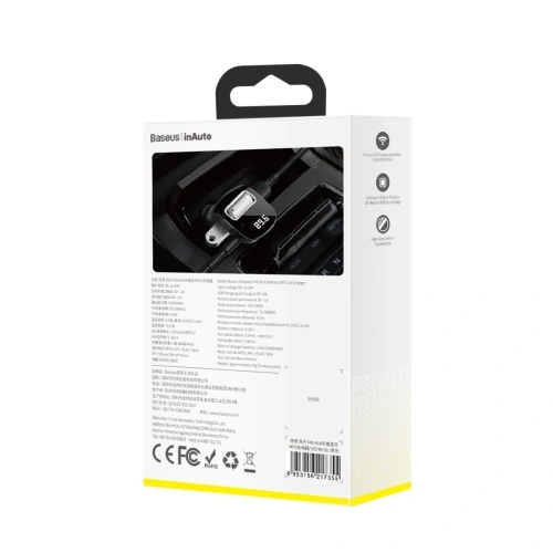Kup Transmiter FM Baseus Streamer F40, AUX, Bluetooth 5.0, 2x USB, 3A (czarny) - BSU1290BLK - {ean13} - Sklep Home Screen