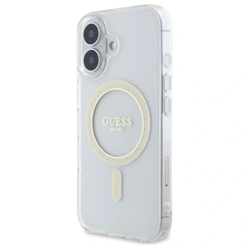 Buy Guess GUHMP16MHFGERET Apple iPhone 16 Plus hardcase IML Glitter Circle MagSafe transparent - GUE4083 - {ean13} - Home Screen Store Europe