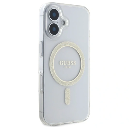 Buy Guess GUHMP16MHFGERET Apple iPhone 16 Plus hardcase IML Glitter Circle MagSafe transparent - GUE4083 - {ean13} - Home Screen Store Europe