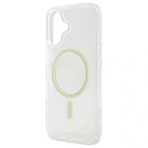 Buy Guess GUHMP16MHFGERET Apple iPhone 16 Plus hardcase IML Glitter Circle MagSafe transparent - GUE4083 - {ean13} - Home Screen Store Europe