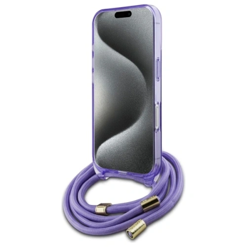 Kup Etui Guess GUHMP16SHCTSGNSU Apple iPhone 16 hardcase Crossbody Cord Script MagSafe fioletowy/purple - GUE4085 - {ean13} - Sklep Home Screen