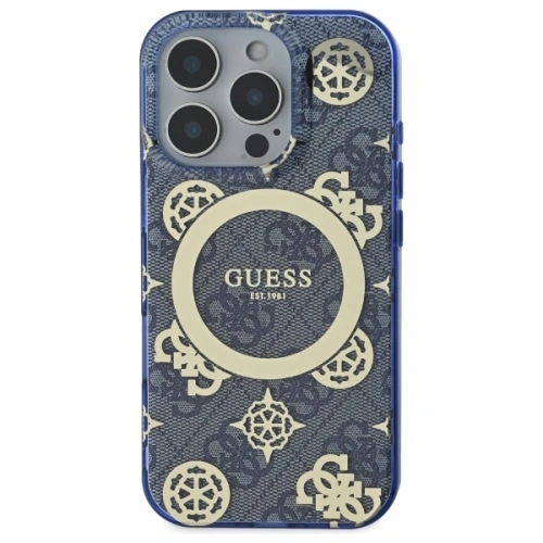 Buy Guess GUHMP16XH4PYEEB Apple iPhone 16 Pro Max hardcase IML Peony On 4G Background MagSafe blue - GUE4087 - {ean13} - Home Screen Store Europe