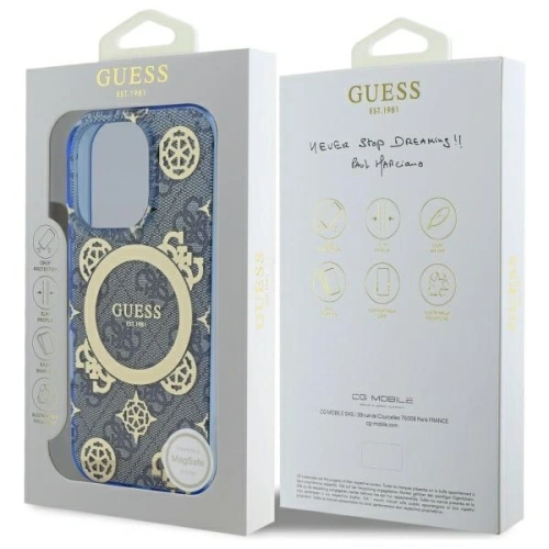 Kup Guess GUHMP16XH4PYEEB Apple iPhone 16 Pro Max huse rigide IML Peony pe fundal 4G MagSafe albastru - GUE4087 - {ean13} - Sklep Home Screen