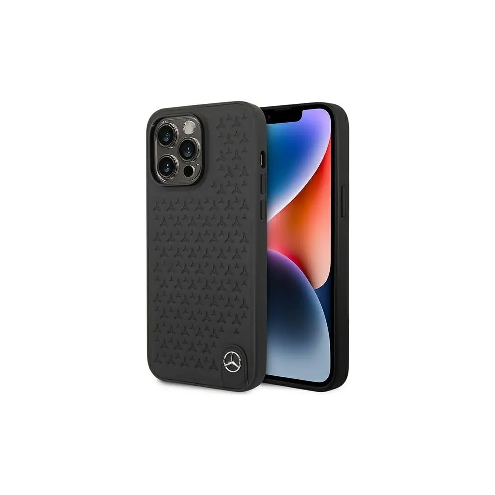 Etui Mercedes MEHCP14X8REMPK Apple iPhone 14 Pro Max hardcase Leather Stars Pattern czarny/black
