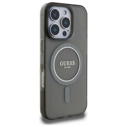Kup Guess GUHMP16XHFGEREK Apple iPhone 16 Pro Max Hardcase IML Glitter Circle MagSafe schwarz - GUE4088 - {ean13} - Sklep Home Screen