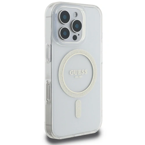 Kup Etui Guess GUHMP16XHFGERET Apple iPhone 16 Pro Max hardcase IML Glitter Circle MagSafe przeźroczysty/transparent - GUE4090 - {ean13} - Sklep Home Screen