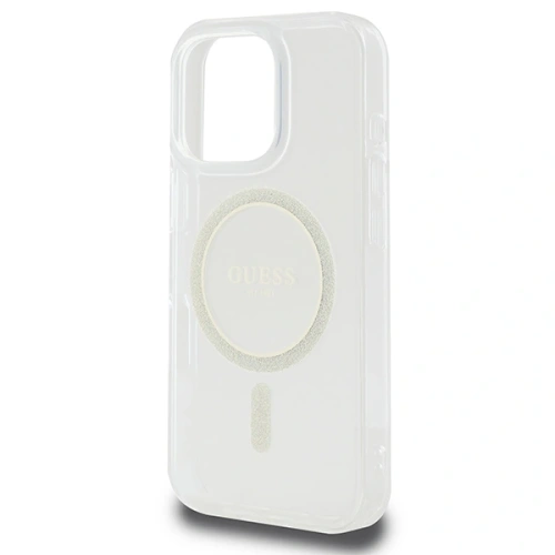 Buy Guess GUHMP16XHFGERET Apple iPhone 16 Pro Max hardcase IML Glitter Circle MagSafe transparent - GUE4090 - {ean13} - Home Screen Store Europe