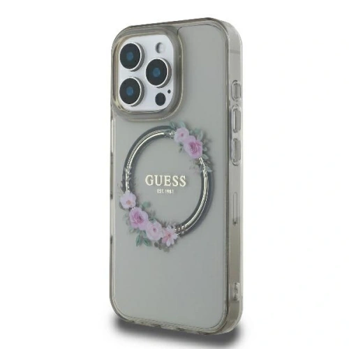 Kup Guess GUHMP16XHFWFCK Apple iPhone 16 Pro Max kemény tok IML Virágkoszorú MagSafe fekete - GUE4091 - {ean13} - Sklep Home Screen