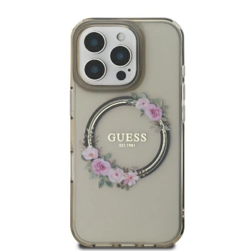 Kup Guess GUHMP16XHFWFCK Apple iPhone 16 Pro Max kemény tok IML Virágkoszorú MagSafe fekete - GUE4091 - {ean13} - Sklep Home Screen