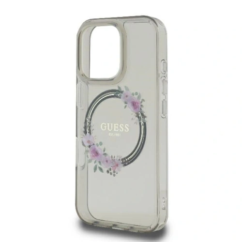 Kup Guess GUHMP16XHFWFCK Apple iPhone 16 Pro Max Hardcase IML Blumenkranz MagSafe schwarz - GUE4091 - {ean13} - Sklep Home Screen