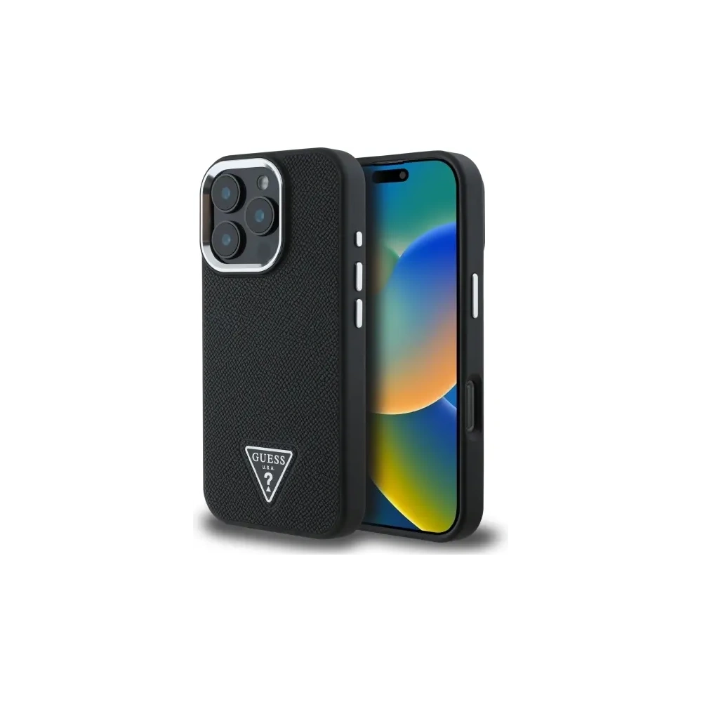 Etui Guess GUHMP16XPGTSPSK Apple iPhone 16 Pro Max hardcase Grained Triangle MagSafe czarny/black