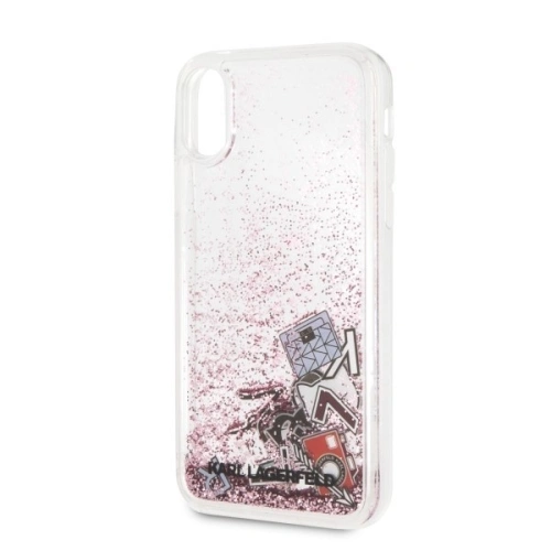 Kup Karl Lagerfeld KLHCPXKSICRO iPhone X/Xs růžovo-zlatý/rose gold tvrdý obal Ikonické vzory Tekoucí třpytky - KLD211RS - {ean13} - Sklep Home Screen