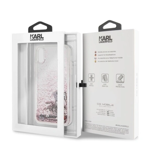 Buy Karl Lagerfeld KLHCPXKSICRO iPhone X/Xs rose gold hard case Iconic Patterns Liquid Glitter - KLD211RS - {ean13} - Home Screen Store Europe