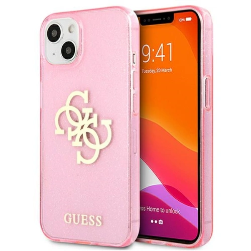 Kup [OUTLET] Case Guess GUHCP13SPCUGL4GPI Apple iPhone 13 mini rosa/pink Hartschale Glitter 4G Big Logo - OT-747 - {ean13} - Sklep Home Screen
