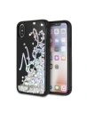 Karl Lagerfeld KLHCPXKSIGMU iPhone X/Xs schwarz/schwarzes Hartschalenetui Signature Liquid Glitter Sequins