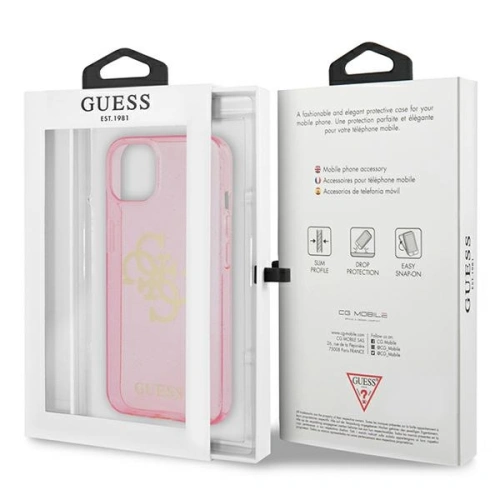 Kup [OUTLET] Case Guess GUHCP13SPCUGL4GPI Apple iPhone 13 mini rosa/pink Hartschale Glitter 4G Big Logo - OT-747 - {ean13} - Sklep Home Screen