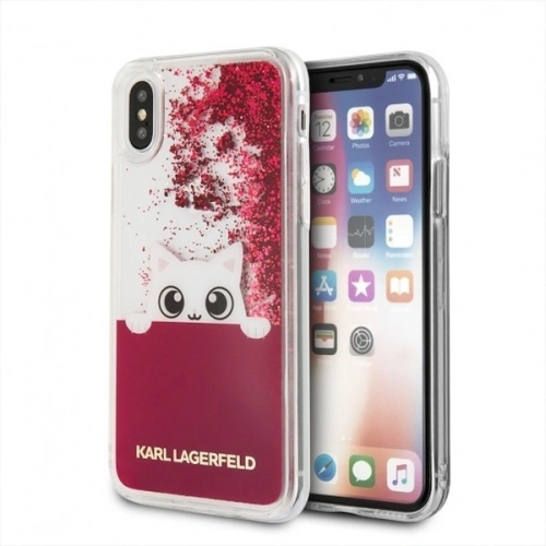 Kup Karl Lagerfeld KLHCPXPABGFU iPhone X fuchsiová/růžová tvrdá pouzdro s tekutým třpytem - KLD213FKS - {ean13} - Sklep Home Screen