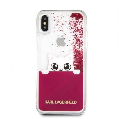 Kup Karl Lagerfeld KLHCPXPABGFU iPhone X fushia/różowy hard case Liquid Glitter - KLD213FKS - {ean13} - Sklep Home Screen