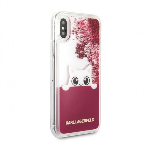 Kup Karl Lagerfeld KLHCPXPABGFU iPhone X fuchsiová/růžová tvrdá pouzdro s tekutým třpytem - KLD213FKS - {ean13} - Sklep Home Screen