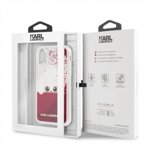 Kup Karl Lagerfeld KLHCPXPABGFU iPhone X fushia/różowy hard case Liquid Glitter - KLD213FKS - {ean13} - Sklep Home Screen