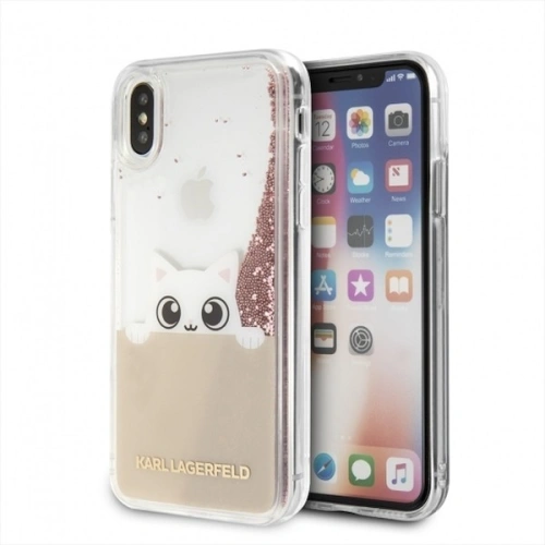Kup Karl Lagerfeld KLHCPXPABGNU iPhone X rose gold/rosa gold Hartschalenetui Liquid Glitter - KLD214RS - {ean13} - Sklep Home Screen