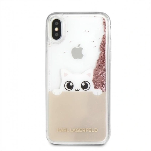 Kup Karl Lagerfeld KLHCPXPABGNU iPhone X rózsaszín-arany/hard case Liquid Glitter - KLD214RS - {ean13} - Sklep Home Screen