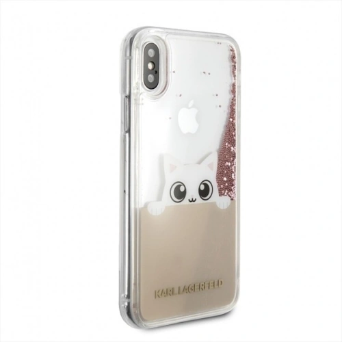 Kup Karl Lagerfeld KLHCPXPABGNU iPhone X rose gold/rosa gold Hartschalenetui Liquid Glitter - KLD214RS - {ean13} - Sklep Home Screen