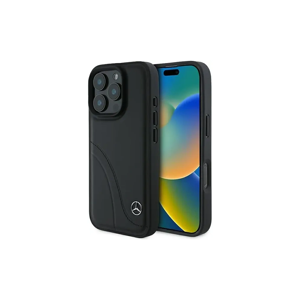 Etui Mercedes MEHCP16L23RBCSK Apple iPhone 16 Pro hardcase MB Curved Stitches Leather czarny/black